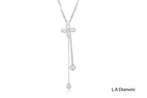 18K White Gold Diamond Drop Necklace